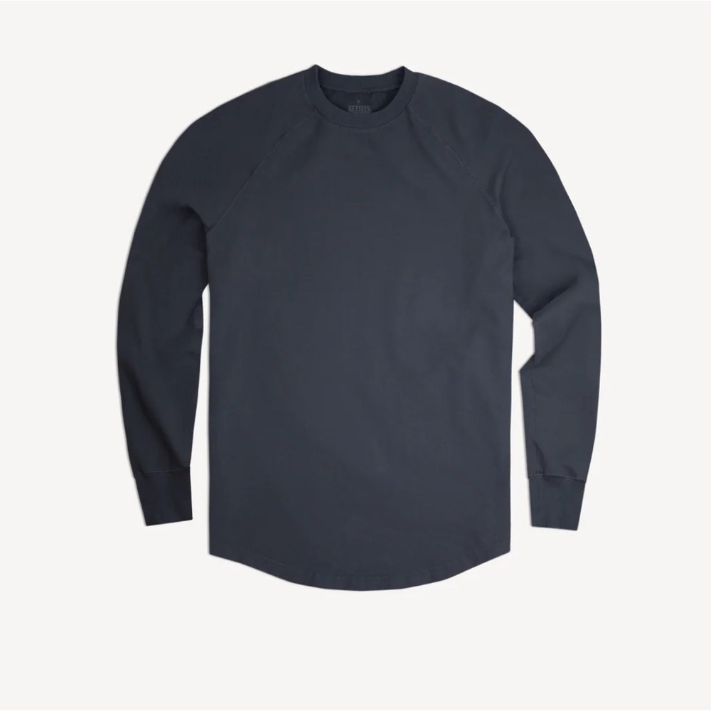 Gettees Men's Size Medium Long-Sleeve Campus Crew Sweatshirt- Dark Gray
